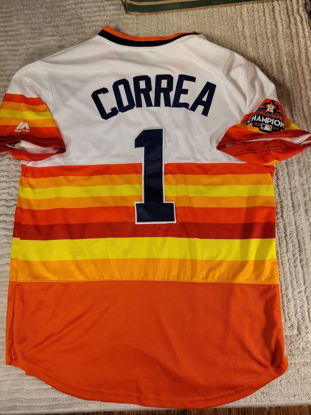 Majestic Carlos Correa Houston Astros Jersey Baseball MLB Mens Size Large Adult